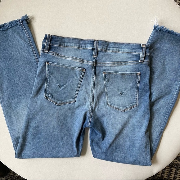 Hudson Nico Cigarette Size 28 Mid Rise Straight Ankle Jean Raw Hem Medium Wash - Picture 6 of 13